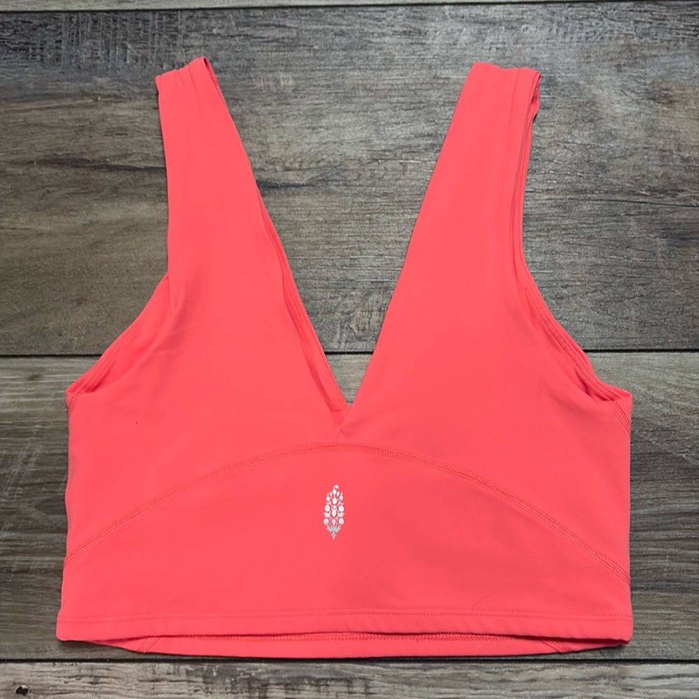 NWOT FP Movement Never Better Crop Bra Neon Coral Small - Picture 6 of 6